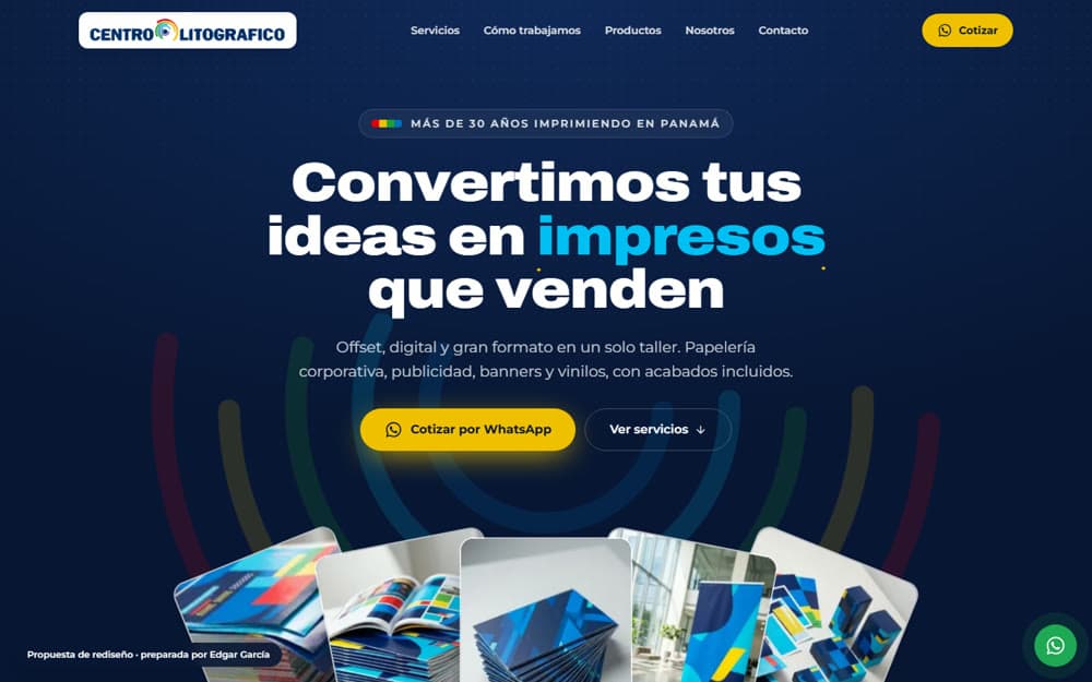 Portada de la propuesta para Centro Litográfico